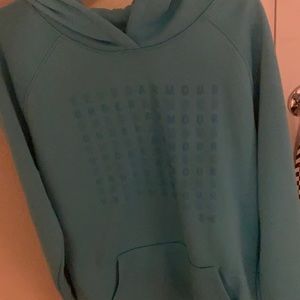 Under Armour Girls Blue Logo Hoodie